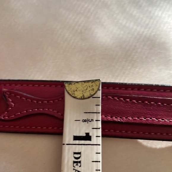 Justin Magenta Pink skinny belt cowgirl Western snap off buckle Leather Size 32 - Picture 11 of 12